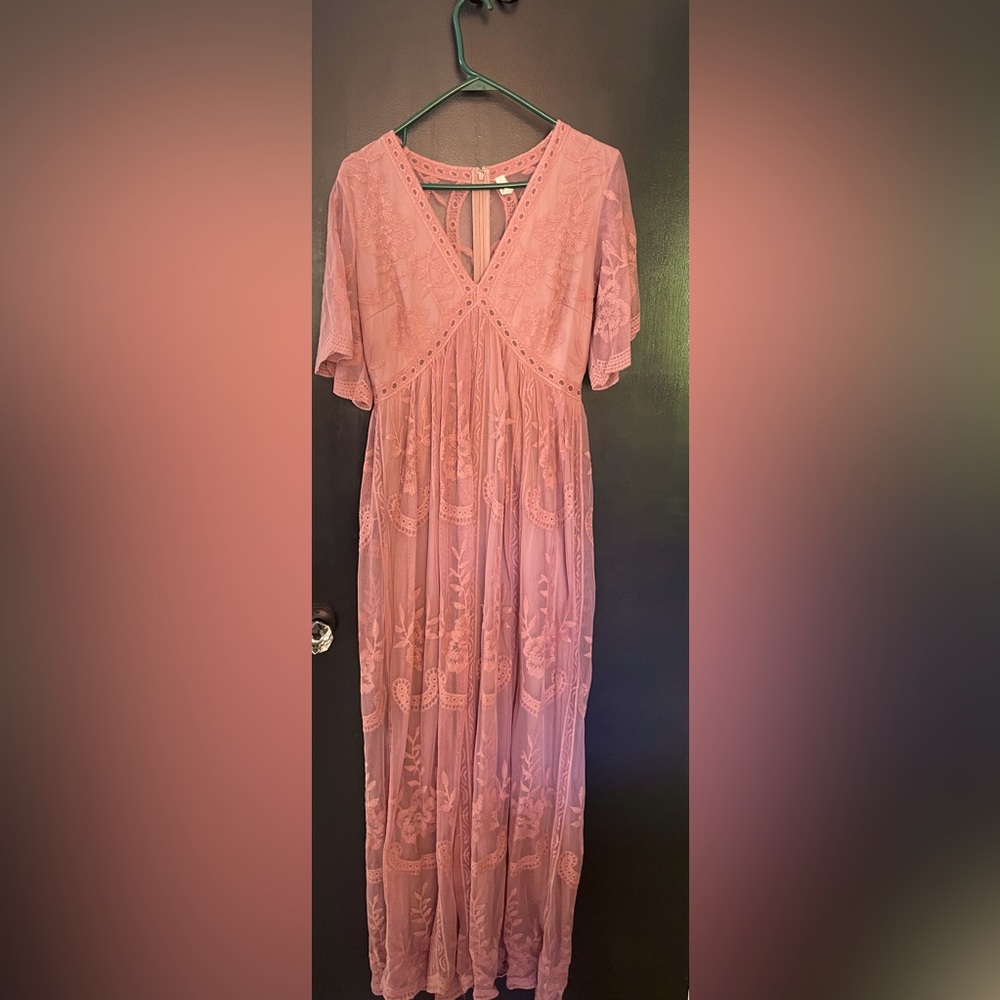 Pink blush maternity dress